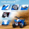 AIYAPLAY Honda Licensed Kids Electric Quad Bike, 6V Ride On Car ATV Toy, with LED Light, Horn, for 1.5-3 Years, Blue
