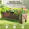 Outsunny 58L Garden Raised Bed Planter Grow Containers for Outdoor Patio Plant Flower Vegetable Pot Fir Wood, 100 x 36.5 x 36 cm, Carbonized Colour