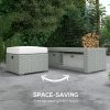 Outsunny Rattan Garden Furniture 7 Seater Sofa & Coffee Table Footstool Set Outdoor Patio Wicker Weave Reclining Chair Space-saving - Light Grey