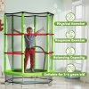 HOMCOM 4.6FT Kids Trampoline for Toddlers Outdoor Indoor w/ Enclosure Net, Steel Frame, for Ages 3-6 Years