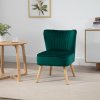 HOMCOM Velvet Accent Chair Occasional Tub Seat Padding Curved Back with Wood Frame Legs Home Furniture Green