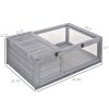 PawHut Tortoise House, Wooden Tortoise Enclosure Small Reptile House with Mesh Roof, Removable Side Panel, for Indoor - Grey