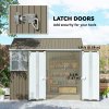 Outsunny 8 x 6 ft Garden Shed, Metal Shed with Double Doors, Window and Air Vents, Galvanised Outdoor Lockable Tool Storage House, Grey