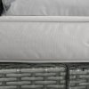 Outsunny Rattan Garden Furniture 7 Seater Sofa & Coffee Table Footstool Set Outdoor Patio Wicker Weave Reclining Chair Space-saving - Light Grey