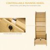 PawHut Cat Treadmill, Cat Exercise Wheel, 30 inch Kitten Running Wheel with Brake, Carpeted Runway for Exercise - Natural Wood Finish