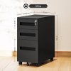 Vinsetto Metal Mobile File Cabinet with Wheels, Lockable 3 Drawer Filing Cabinet for A4, Legal, Letter, Compact Under Desk Storage Unit with Pre-Assembled Body for Home Office, 30 x 43.5 x 60cm, Black