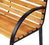 Outsunny Wooden Garden Bench Park Chair 2 Seater Love Seat Chair Outdoor Patio Porch Furniture w/ Sturdy Steel Frame