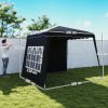 Outsunny 2.4 x 2.4m Pop Up Gazebo Canopy Tent with 2 Sidewalls and Carry Bag, Height Adjustable, UV50+ Party Tent Event Shelter for Garden, Patio, Black