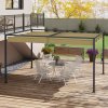 Outsunny 3 x 2m Metal Outdoor Pergola with Retractable Roof, Outdoor Gazebo Canopy Shelter with Drainage Holes for Garden, Patio, Lawn, Khaki