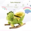 HOMCOM Kids Rocking Horse, Plush Ride-On Dinosaur Seat w/ Safety Belt, 32 Songs, Ride-On Horses Toy, for Ages 18+ Months - Green