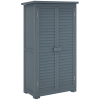 Outsunny Small Shed, Wooden Garden Storage Shed, 3 Shelves Outdoor Tool Shed Cabinet with Asphalt Roof and Shutter Doors, 87cm x 47cm x 160cm, Grey