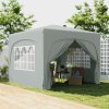 Outsunny 3 x 3(m) Pop Up Gazebo with Sides and Carry Bag, UPF50+, Height Adjustable Party Tent Instant Event Shelter for Garden, Outdoor, Patio, Light Grey