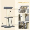 PawHut Cat Tree Tower, Cat Activity Centre, with Sisal Scratching Post, Multi Level Cat Climbing Frame Indoor, 48 x 48 x 92 cm, Dark Grey