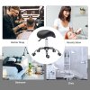 HOMCOM Cosmetic Stool 360?? Rotate Height Adjustable Salon Massage Spa Chair Hydraulic Rolling Faux Leather Saddle Stool Mobility, Black
