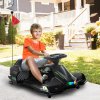 HOMCOM 12V Electric Go Kart for Kids, Battery Powered Ride on Drift Car with Music, Colourful LED Lights, Slow-Start, for Ages 8-12 Years, Black