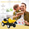 HOMCOM Ride on Tractor for Kids, No Power Pedal Go Kart Ride on Toy with Manual Control Bucket, Forward, Backword, for Aged 3-6 Years Old, Yellow