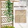 Outsunny Wood Planter with Trellis, Raised Garden Bed Privacy Screen Planter Box to Grow Vegetables, Herbs and Flowers for Garden, Patio, Deck, Natural