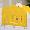 AIYAPLAY Kids Slide, 7 in 1 Toddler Slide for Indoor Use, with Basketball Hoop, Climber, Telescope, Tunnel, Steering Wheel, platform Aisle, Storage Basket, for Ages 1-3 Years, Yellow