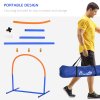 PawHut Dog Agility Equipment,4PCs Portable Dog Play Run Jump Obedience Training Set w/ Agility Bows, Carry Bag