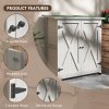 Outsunny Wooden Garden Storage Shed, Tool Cabinet Organiser with Shelves and Double Door, 110 x 55 x117cm, Light Grey