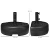 Outsunny Half Round Umbrella Base, Half Patio Parasol Stand Holder for Deck, Garden, 18 kg Capacity Water or 21 kg Capacity Sand, Fit 3.8 cm or 4.8 cm Pole, Black