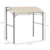 Outsunny 2.2 x 1.5 m BBQ Grill Gazebo Tent, Garden Grill with Metal Frame, Curved Canopy and 10 Hooks, Outdoor Sun Shade, Beige