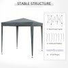 Outsunny 2 x 2 m Garden Pop Up Gazebo, Wedding Party Tent Marquee, Water Resistant Awning Canopy With Sidewalls, Windows, Carry Bag, Grey