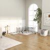 PawHut Cat Litter Box, Pet Toilet, Enclosed Kitten Pan with Front Entrance Top Exit, High Side, Scoop, White
