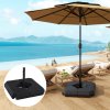 Outsunny 4PCs Fillable Parasol Base Weights with Steel Cross Base, HDPE Garden Umbrella Stand 60L Water or 72kg Sand Filled Weights Plastic Black