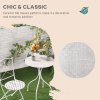 Outsunny 3 Pieces Garden Bistro Set, Folding Outdoor Single Chairs and Mosaic Garden Table Furniture Set for Patio, Balcony, Deck, White