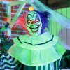 HOMCOM 173cm Laughing Clown Outdoor Halloween Decoration, Animated Halloween Prop with Light Up Eyes, Sound Effects, Sound Activated for Haunted House