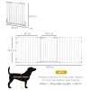 PawHut Pet Safety Gate, 3 Panels Playpen Fireplace, Metal Fence, Stair Barrier, Room Divider w/ Walk-Through Door - White