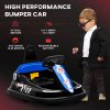 HOMCOM Kids Bumper Car 360° Rotation Spin Waltzer Car 6V Electric Ride On Car with Bumper Protector, 2 Speeds, Music, Lights for 18-48 Months - Black