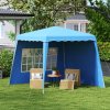 Outsunny 2.4 x 2.4m Pop Up Gazebo Canopy Tent with 2 Sidewalls and Carry Bag, Height Adjustable, UV50+ Party Tent Event Shelter for Garden, Patio, Blue