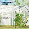 Outsunny Tunnel Tomato Greenhouse with 4 Hoops and Top Tap, Pointed Bottom and Guy Ropes, 400 x 123 x 171 cm, Clear