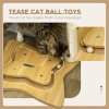PawHut Cat Tree for Indoor Cats, Cat Scratching Post with Bed, Toy Ball, 53.5 x 53.5 x 90cm - Beige