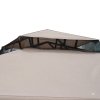 Outsunny 3 x 3 m Metal Gazebo, Garden Pavillion, Double Roof Outdoor Canopy Shelter with Mesh Sidewalls, Taupe
