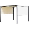 Outsunny 3 X 3 Meters Pergola with Retractable Roof, Garden Gazebo with Adjustable Sun Shade Canopy and Steel Frame, Cream White