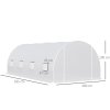 Outsunny 6 x 3 x 2 m Polytunnel Greenhouse with Metal Frame, Zippered Door and 8 Windows, Walk in Polytunnel Tent for Garden and Backyard, White