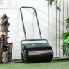 Outsunny Combination Push/Tow Lawn Roller Filled with 38L Sand (62kg) or Water, Great for the Garden 32 x 50cm Roller, Dark Green