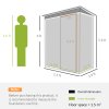 Outsunny 5 x 3ft Garden Storage Shed with Sliding Door and Sloped Roof, Lean to Outdoor Equipment Tool Shed for Garden, Black