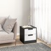HOMCOM Bedside Tables Set of 2, Nightstands with 2 Drawers, Modern Bedside Cabinets with Storage for Bedroom, Living Room, White and Black