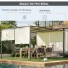 Outsunny 3 x 4m Metal Pergola with LED Lights, Outdoor Garden Pergola with Sliding Roof, Solar Powered, for BBQ, Cream White