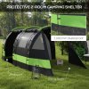 Outsunny Camping Tent, 4-5 Man Blackout Tent with Bedroom and Living Room, 3000mm Waterproof, Portable with Bag, for Fishing Hiking Festival, Black