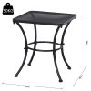 Outsunny 45cm Square Garden Table, Outdoor Metal Bistro Side Desk with Mesh Top, Black