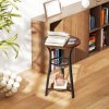 HOMCOM Small Round Side Table for Narrow Space, 3-Tier End Table with Storage Shelves, Industrial Nightstand for Living Room, Bedroom, Rustic Brown