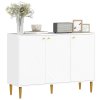 HOMCOM Sideboard, Modern Storage Cabinet with Carved Line Doors, Cupboard and Adjustable Shelves for Living Room, Dining Room, Hallway, White