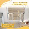 PawHut Dog Gate Stair Gate Pressure Fit Pets Barrier Auto Close for Doorway Hallway, 74-100cm Wide Adjustable, White