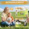 PawHut Dog Playpen, Puppy Pen, Metal Rabbit Run, Pet Crate Fence w/ Door, for Indoors and Outdoors, 60H x 120cm