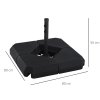 Outsunny 4PCs Fillable Parasol Base Weights with Steel Cross Base, HDPE Garden Umbrella Stand 60L Water or 72kg Sand Filled Weights Plastic Black